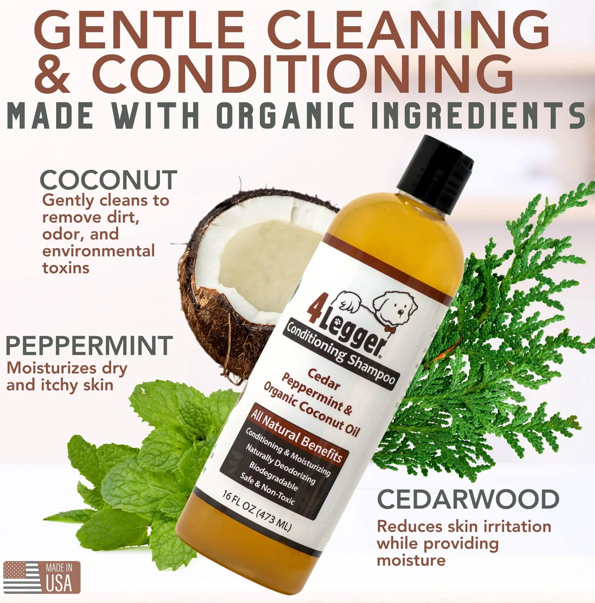 Natural Cedar Dog Shampoo and Conditioner with Peppermint & Eucalyptus